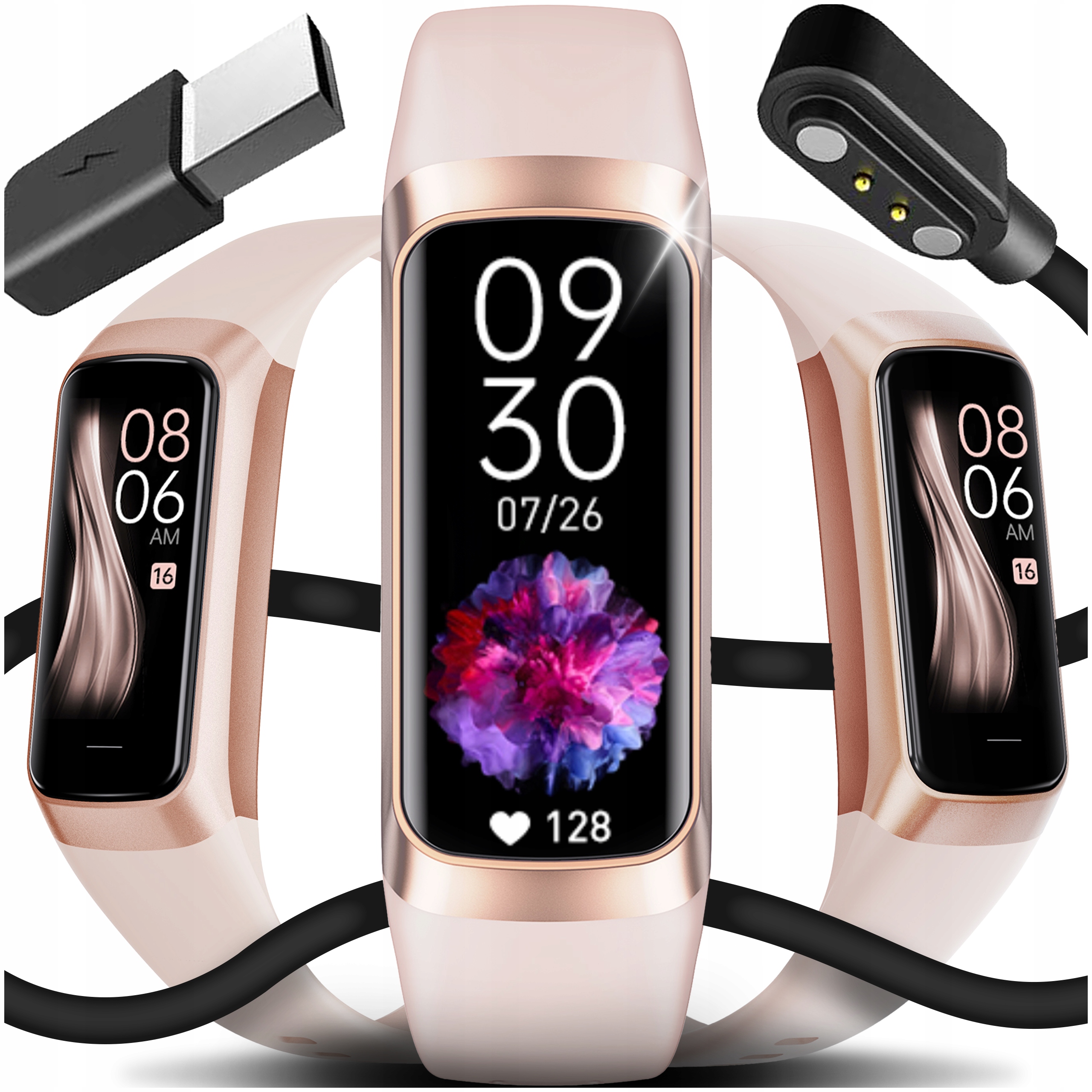 Inteligentné hodinky JG Smart SMARTWATCH JGS BAND 60 BEIGE gold + 2 ďalšie produkty